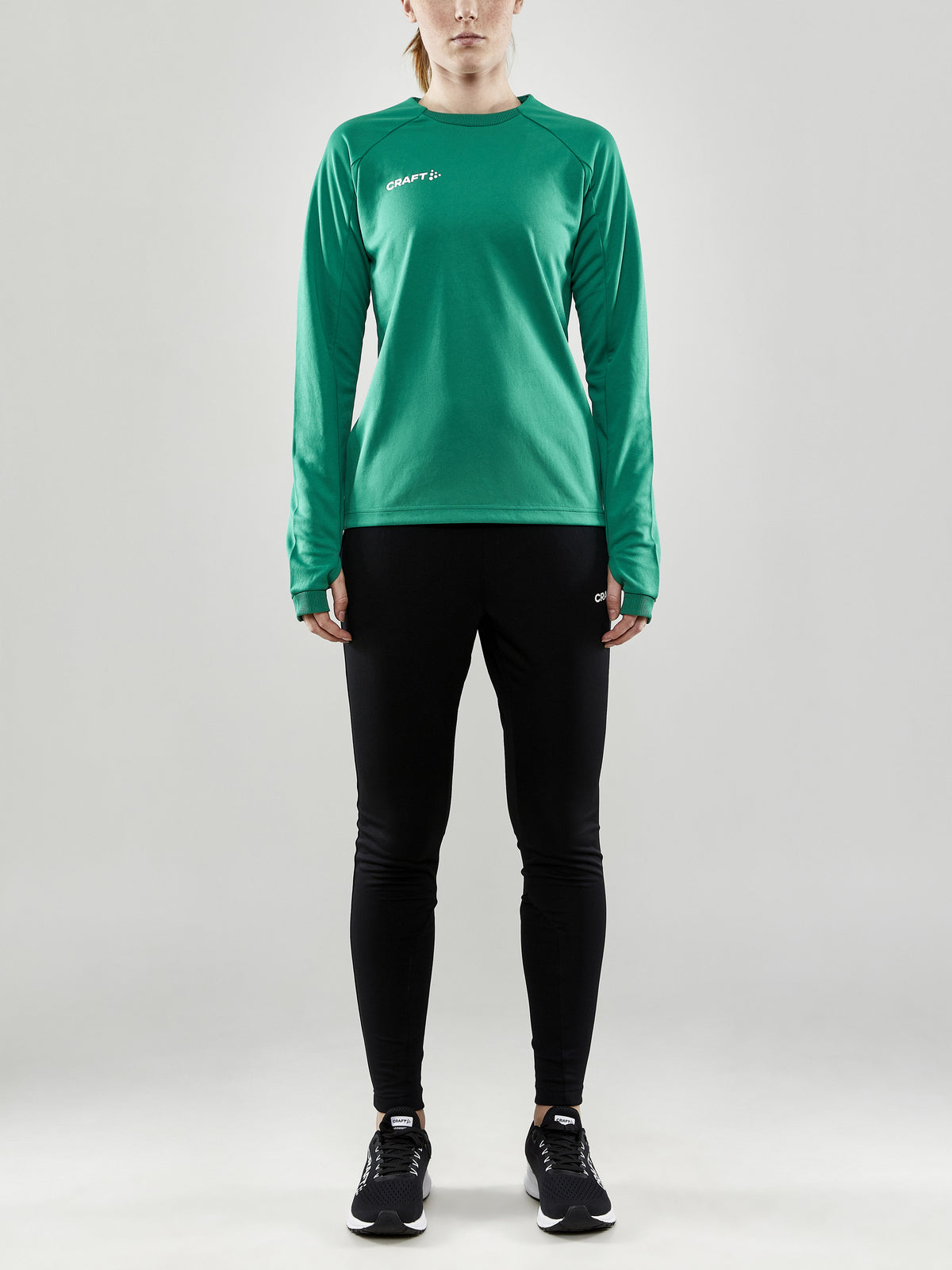 Craft Evolve Crew Neck Damen in Grün, Detailansicht