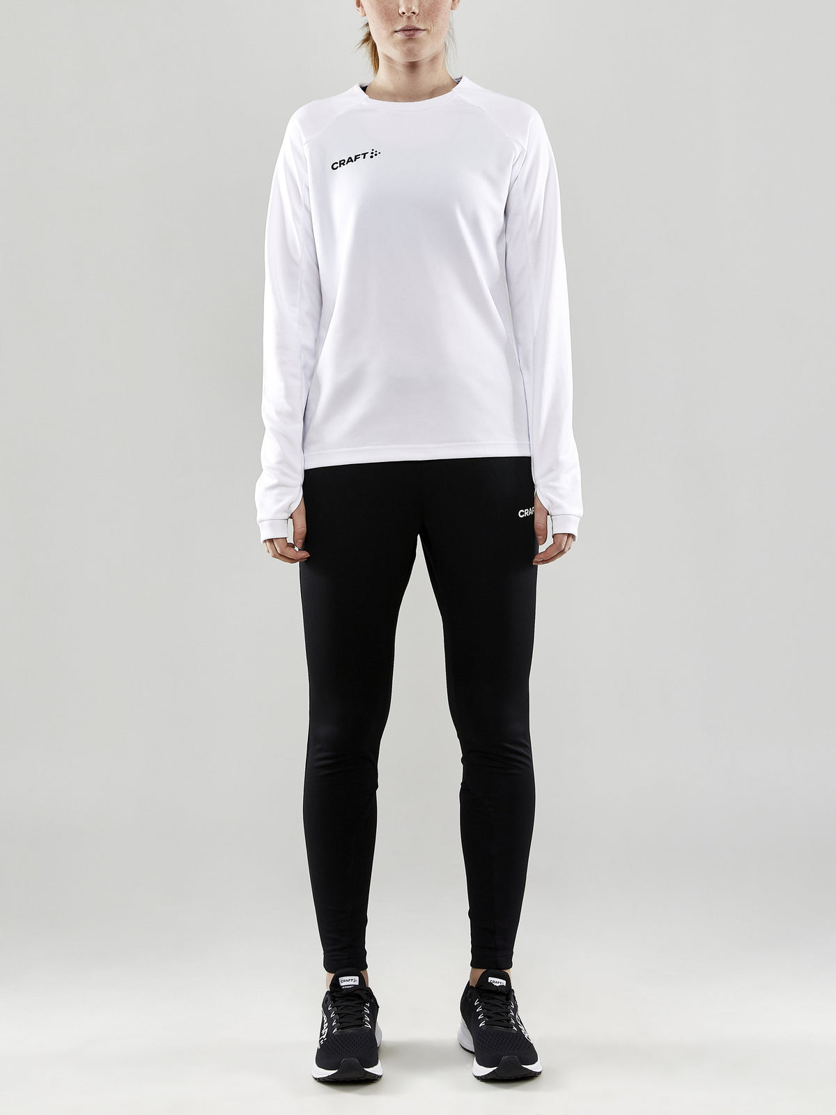 Craft Evolve Crew Neck Damen in Weiss, Detailansicht