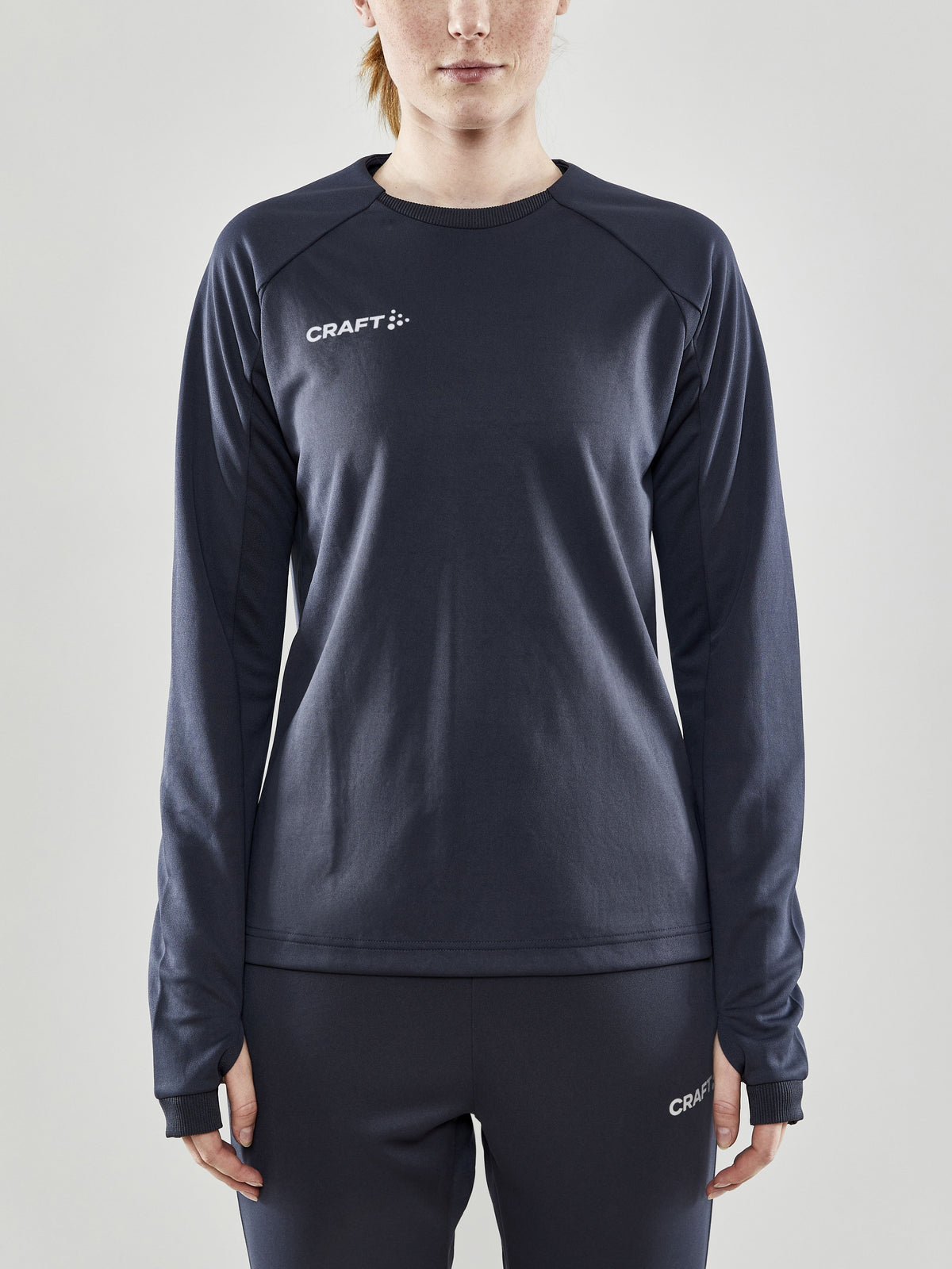 Craft Evolve Crew Neck Damen in Dunkelgrau, Detailansicht