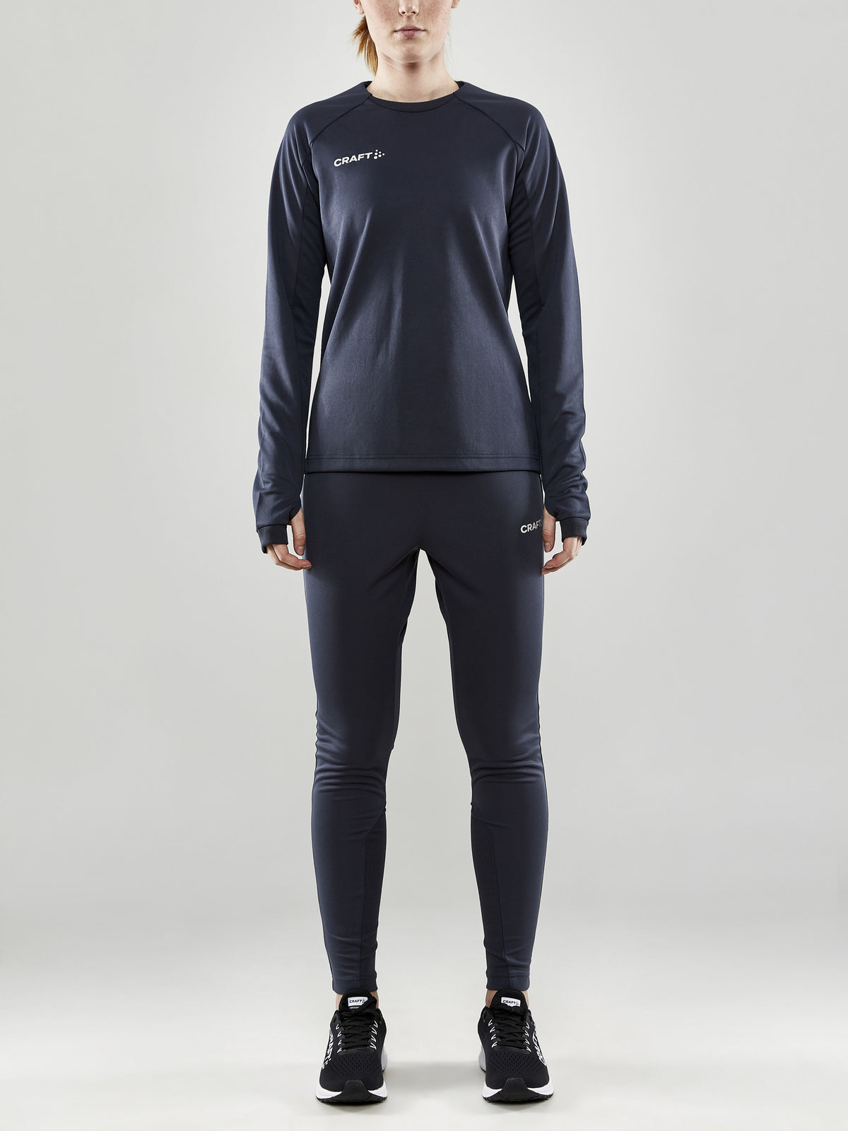 Craft Evolve Crew Neck Damen in Dunkelgrau, Detailansicht