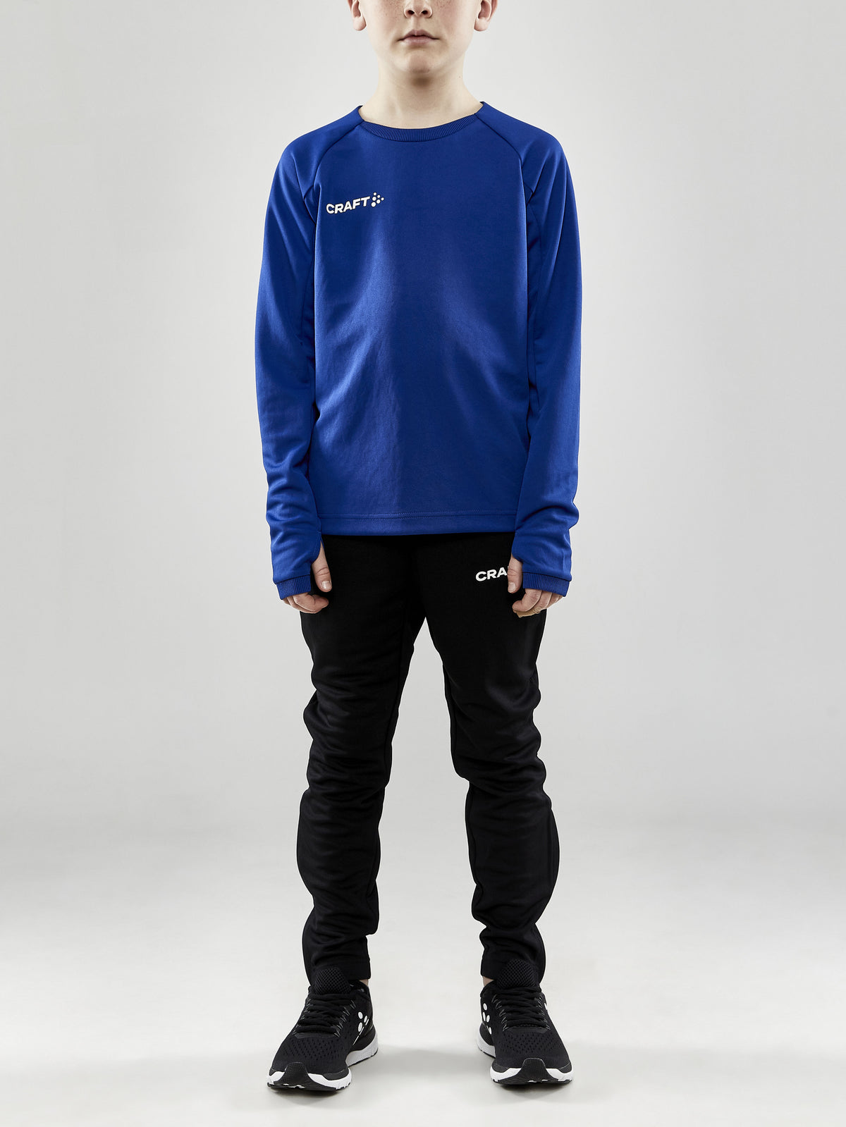 Craft Evolve Crew Neck Junior in Kobaltblau, Detailansicht