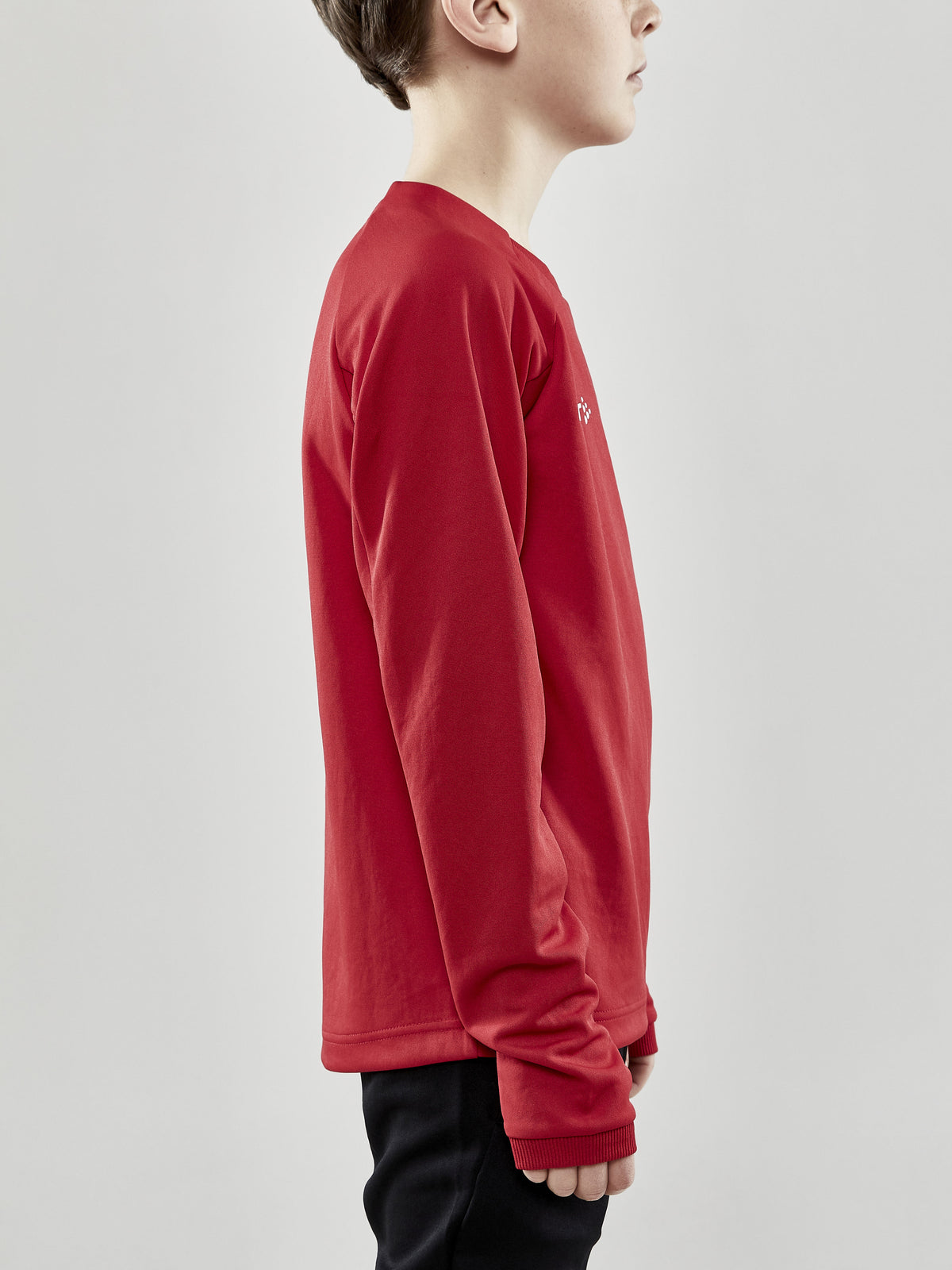 Craft Evolve Crew Neck Junior in Rot, Detailansicht