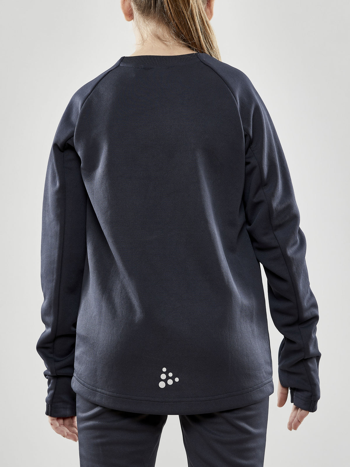 Craft Evolve Crew Neck Junior in Dunkelgrau, Detailansicht