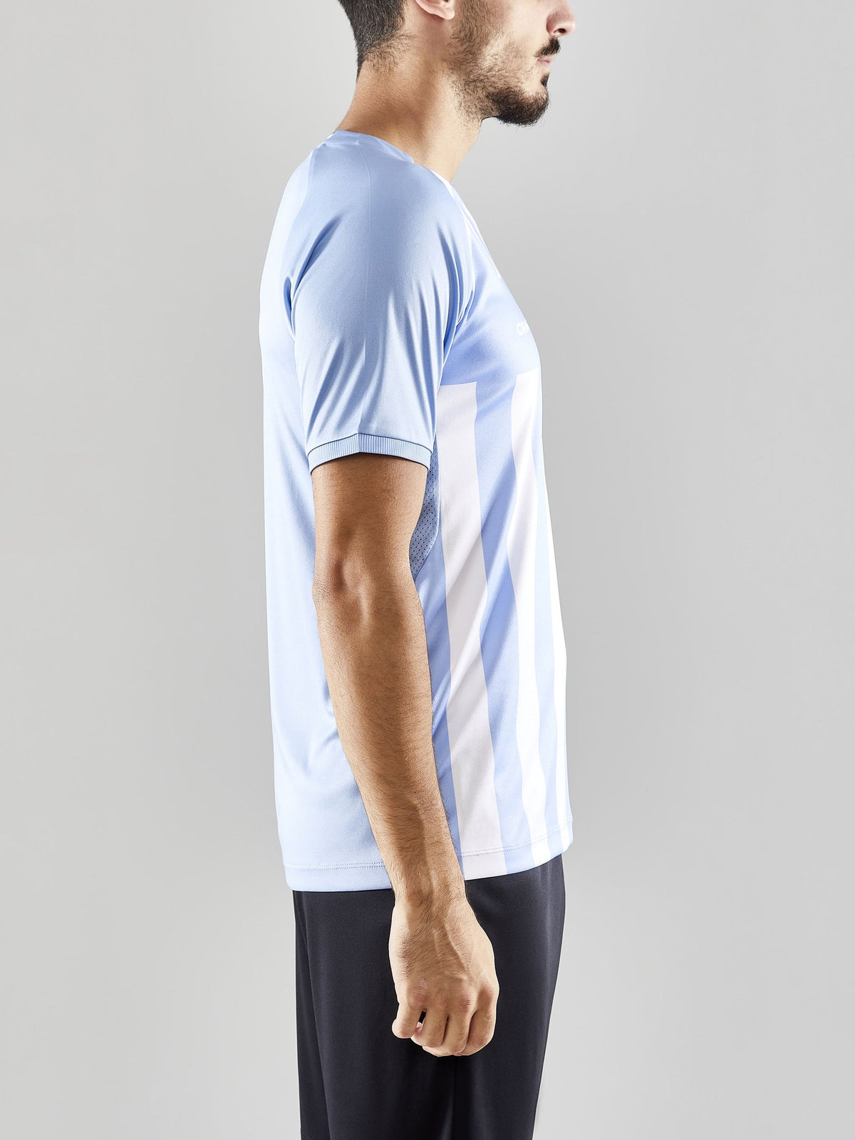 Craft Progress 2.0 Stripe Jersey Herren in Hellblau/Weiss, Detailansicht