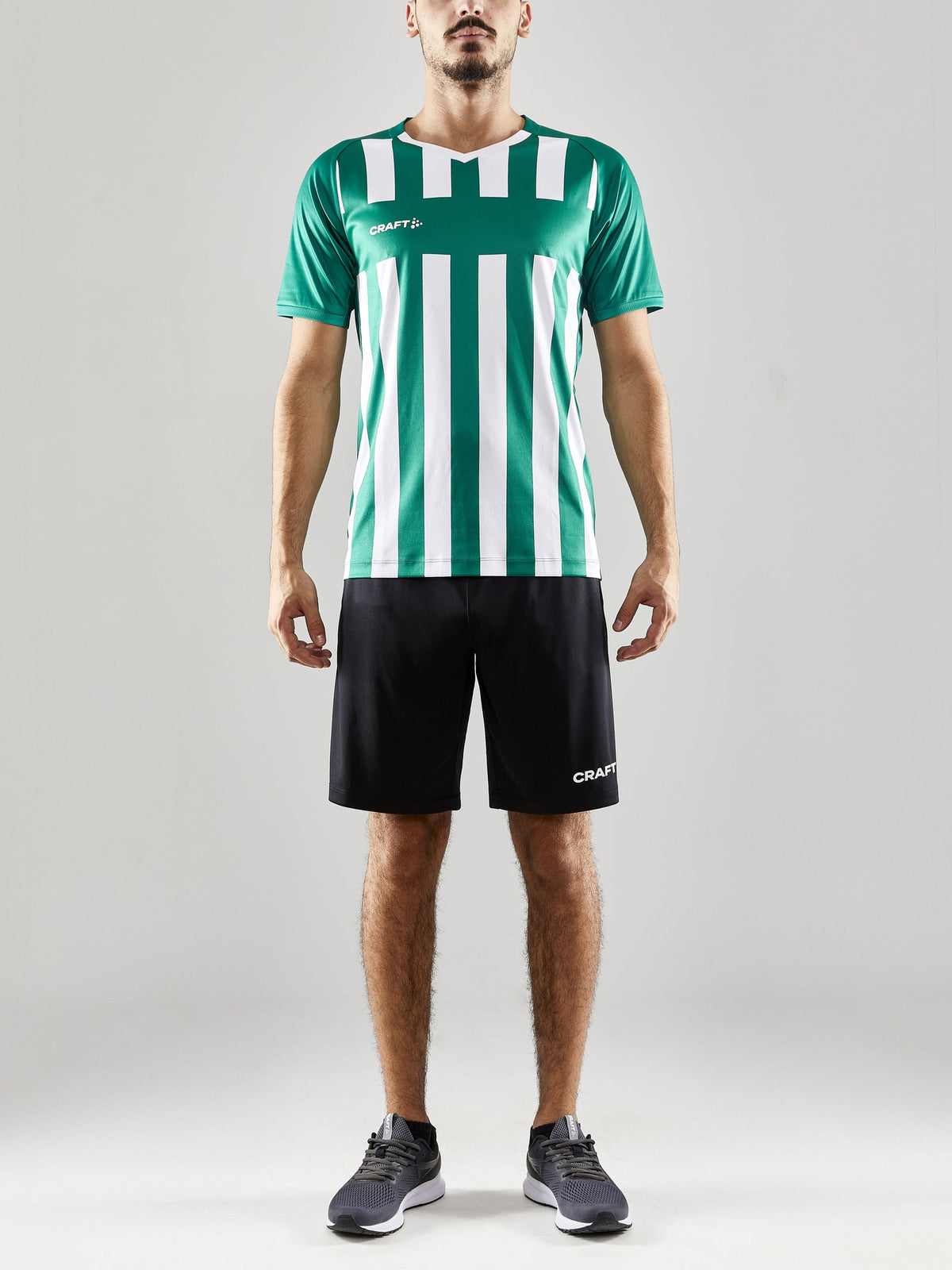 Craft Progress 2.0 Stripe Jersey Herren in Grün/Weiss, Detailansicht