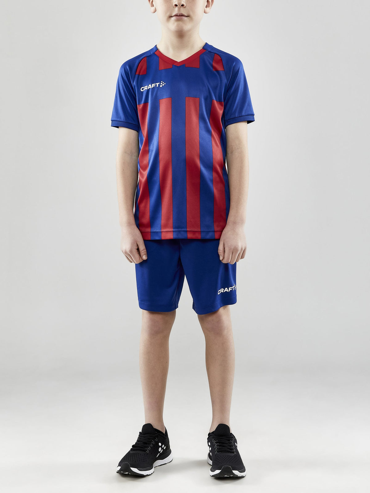 Craft Progress 2.0 Stripe Jersey Junior in Kobaltblau/Rot, Detailansicht