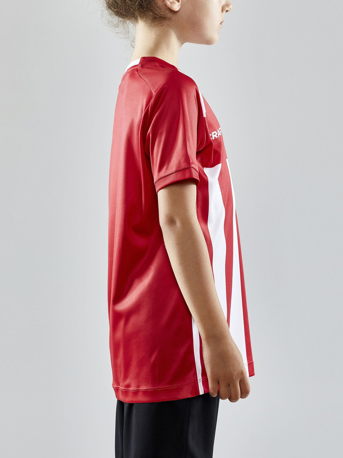 Craft Progress 2.0 Stripe Jersey Junior in Rot/Weiss, Detailansicht