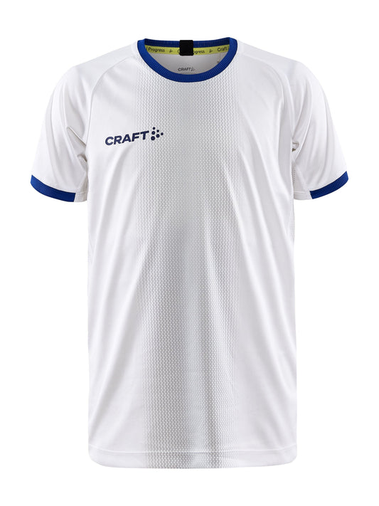 Craft Progress 2.0 Graphic Jersey Junior in Weiss/Kobaltblau, Vorderansicht