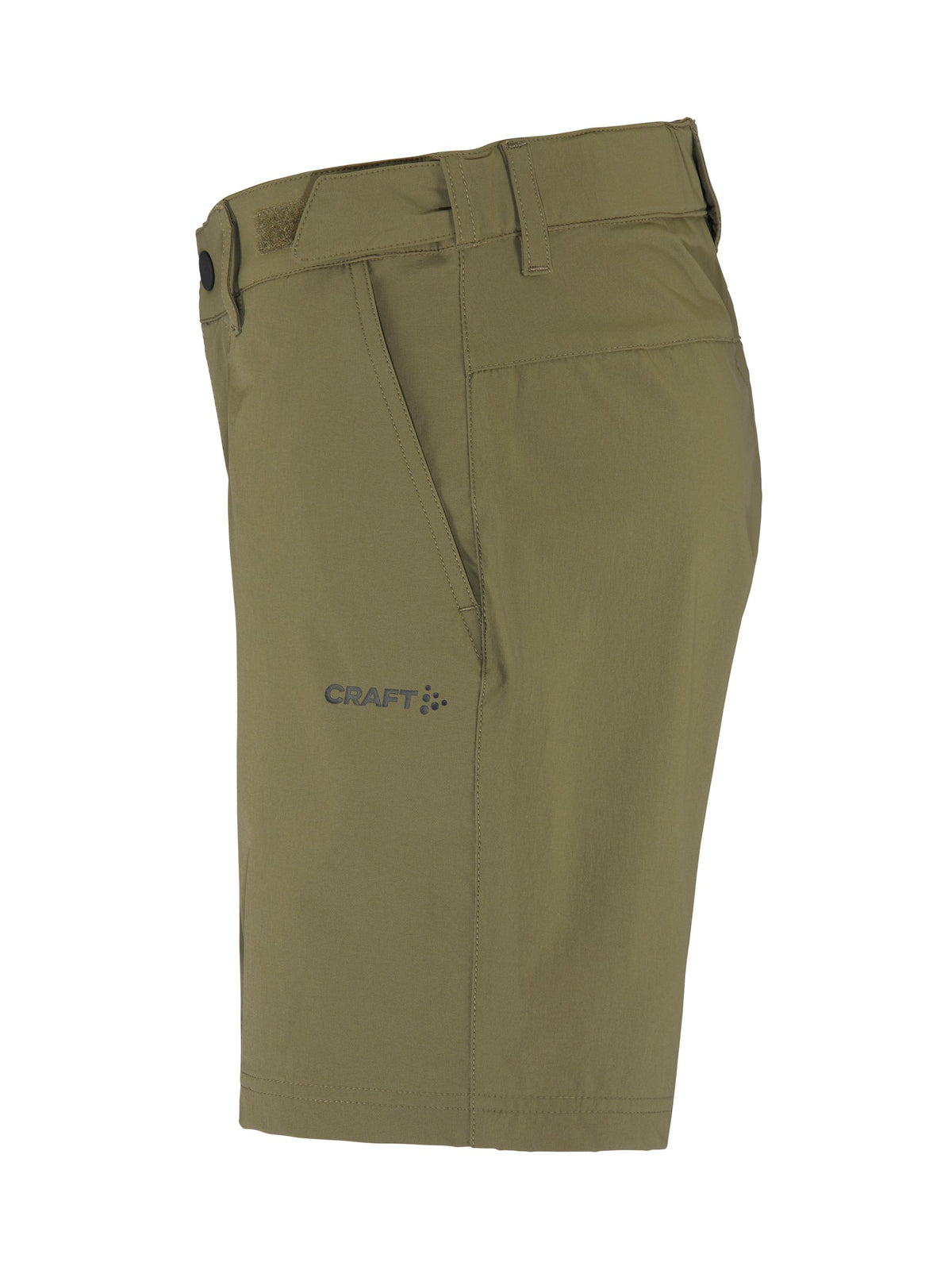 Craft ADV Explore Tech Shorts Damen in Oliv, Seitenansicht rechts