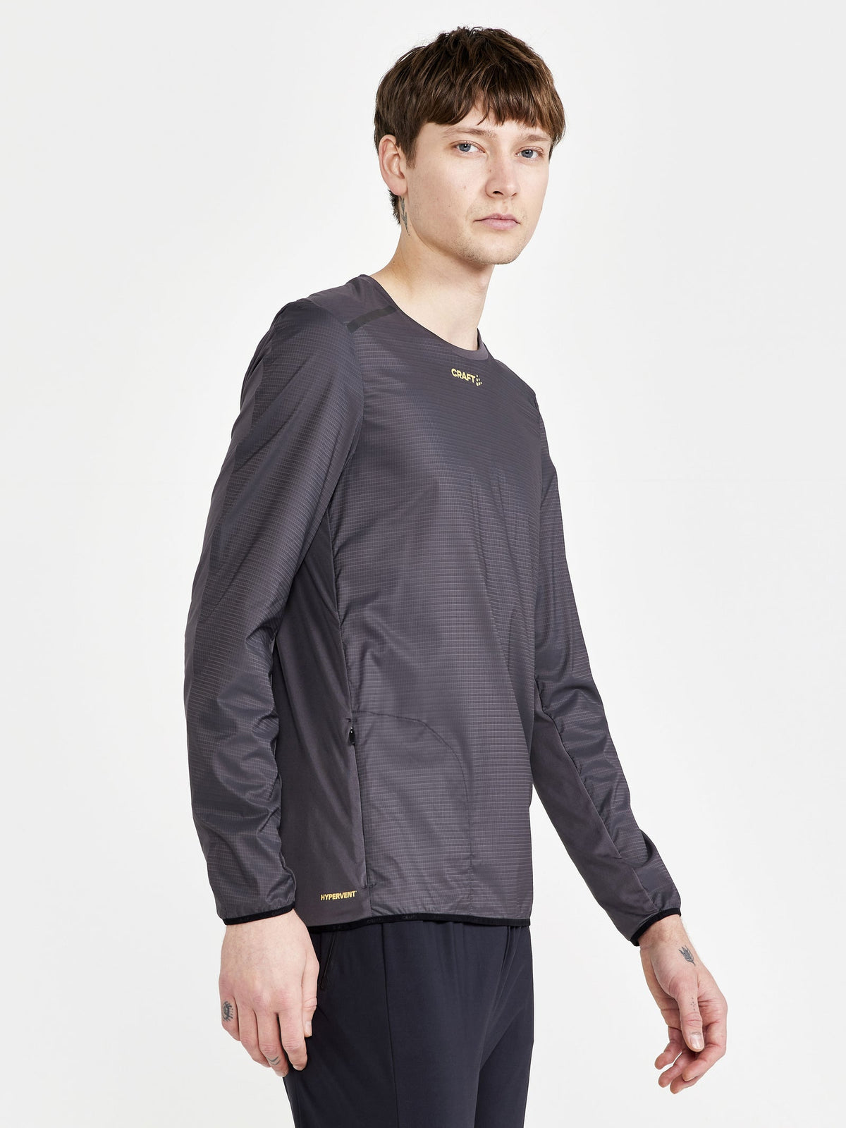 Craft PRO Hypervent LS Wind Top Herren in Grau, Detailansicht