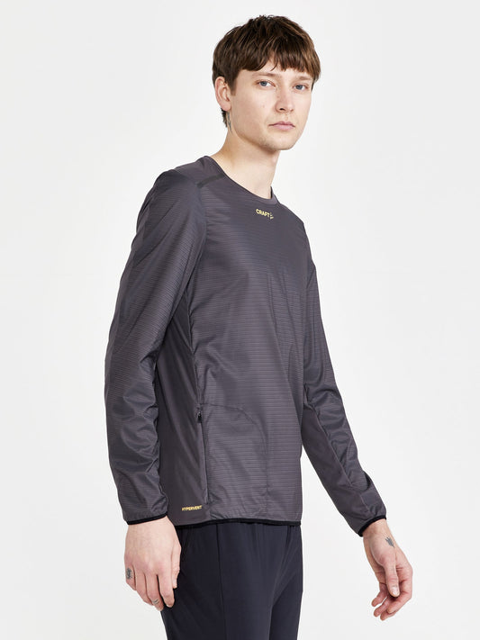 Craft PRO Hypervent LS Wind Top Herren in Grau, Detailansicht