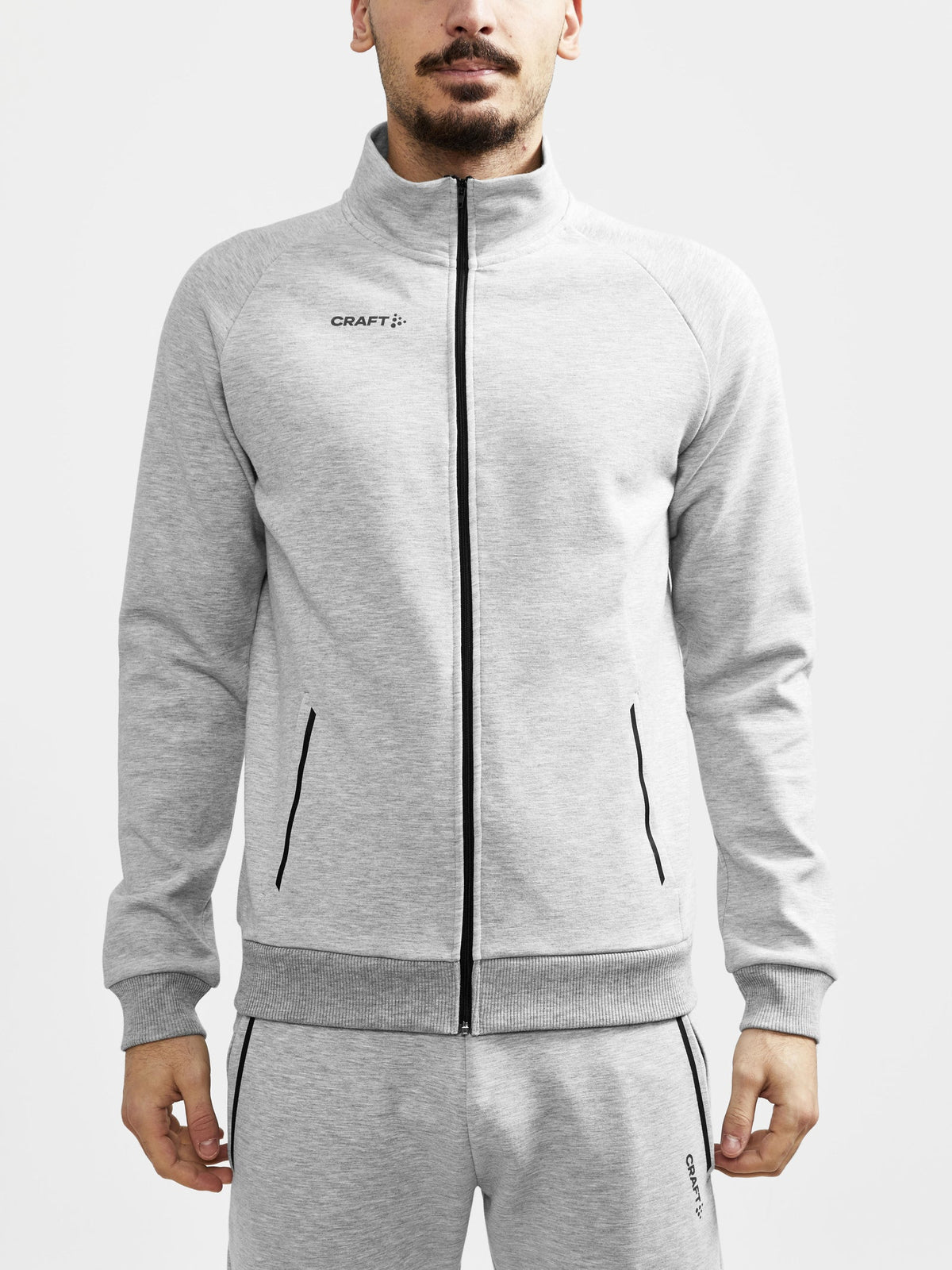 Craft CORE Soul Full Zip Jacket Herren in Grau meliert, Detailansicht