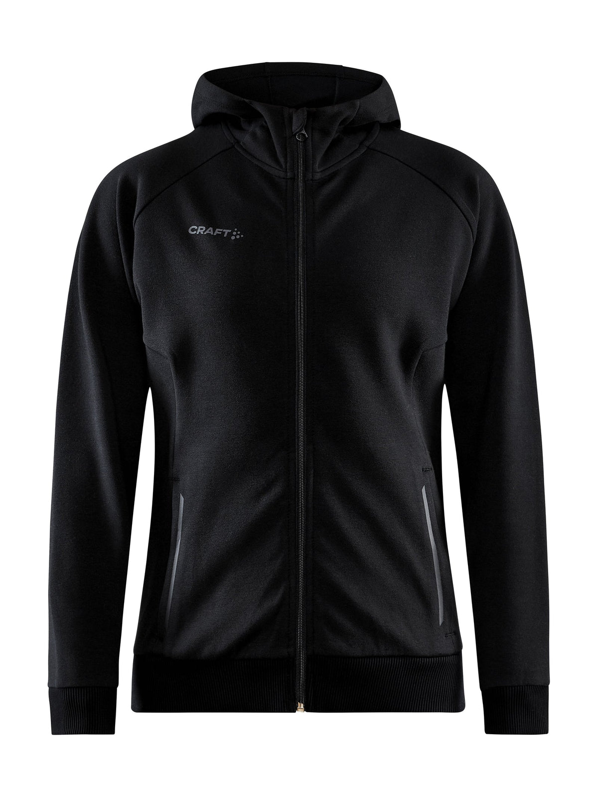 Craft CORE Soul Full Zip Hood Damen in Schwarz, Vorderansicht