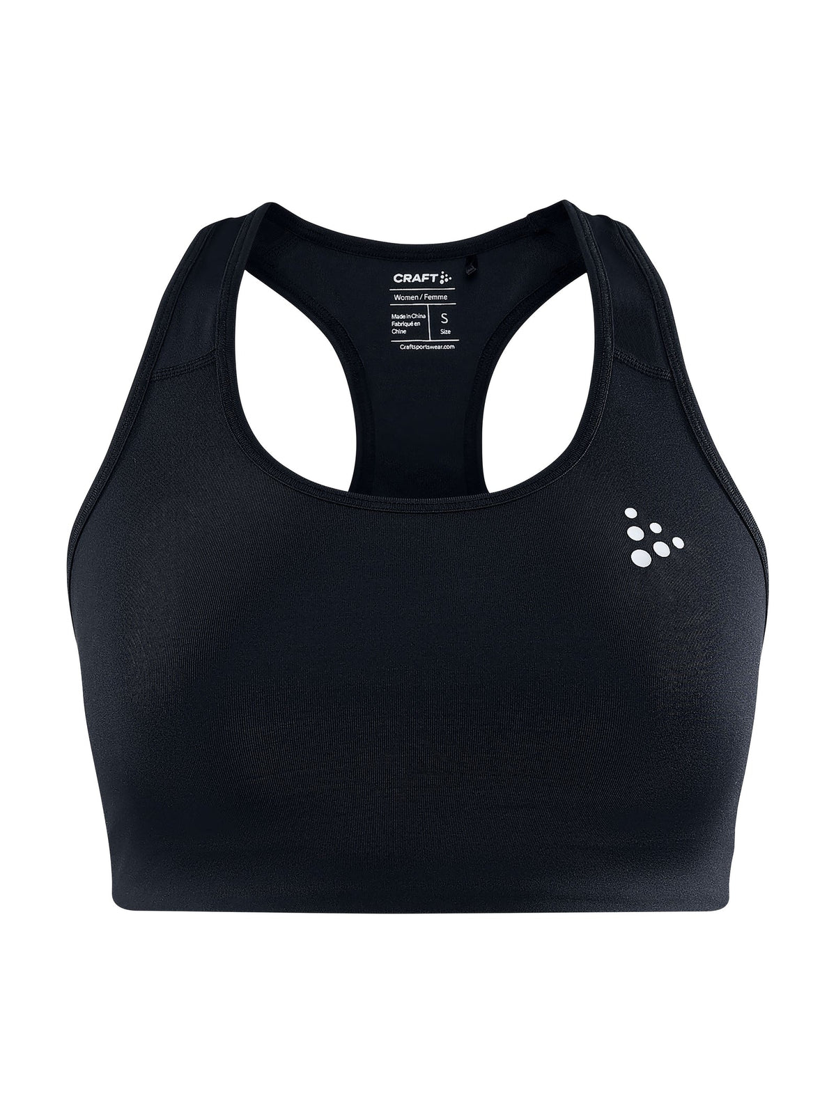 Craft Training Bra Classic in Schwarz, Vorderansicht