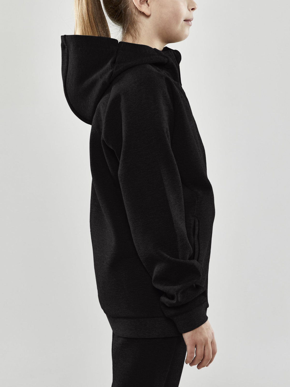 Craft CORE Soul Full Zip Hood Junior in Schwarz, Detailansicht