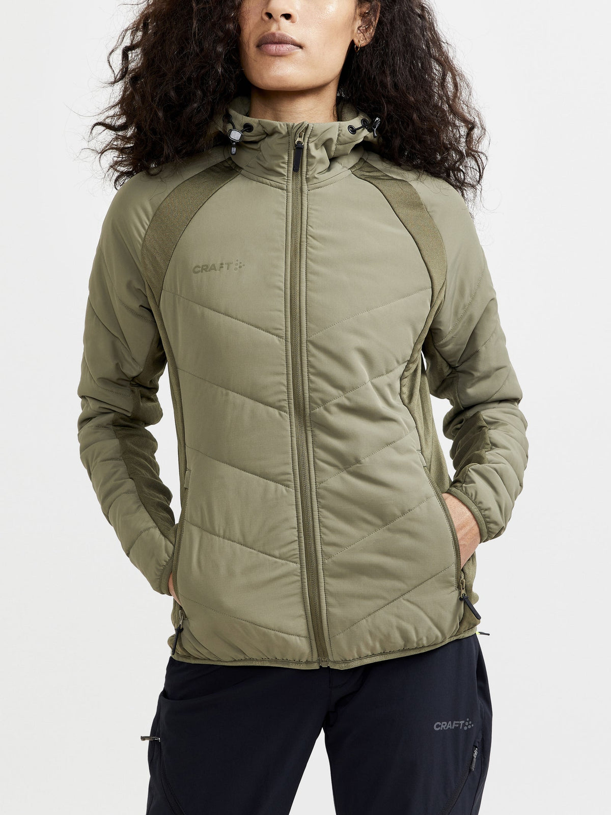 Craft ADV Explore Hybrid Jacket Damen in Oliv, Detailansicht