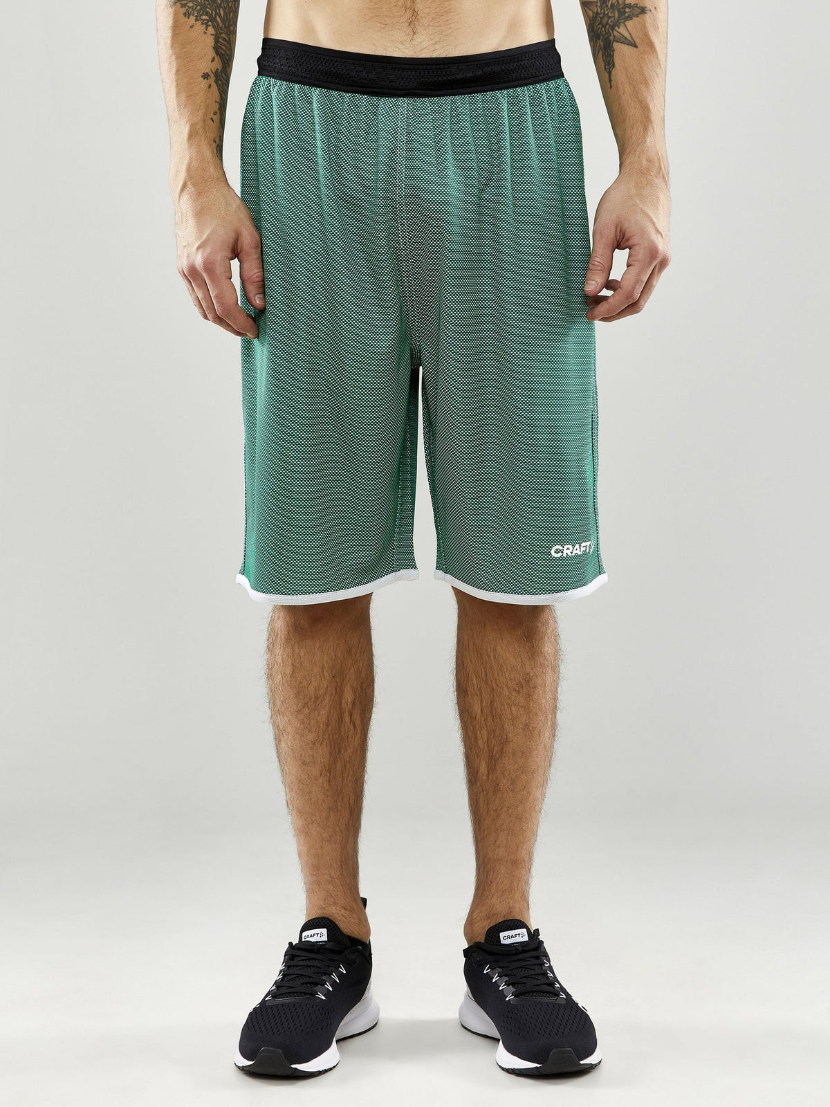 Craft Progress Reversible Basket Shorts Herren in Grün/Weiss, Detailansicht