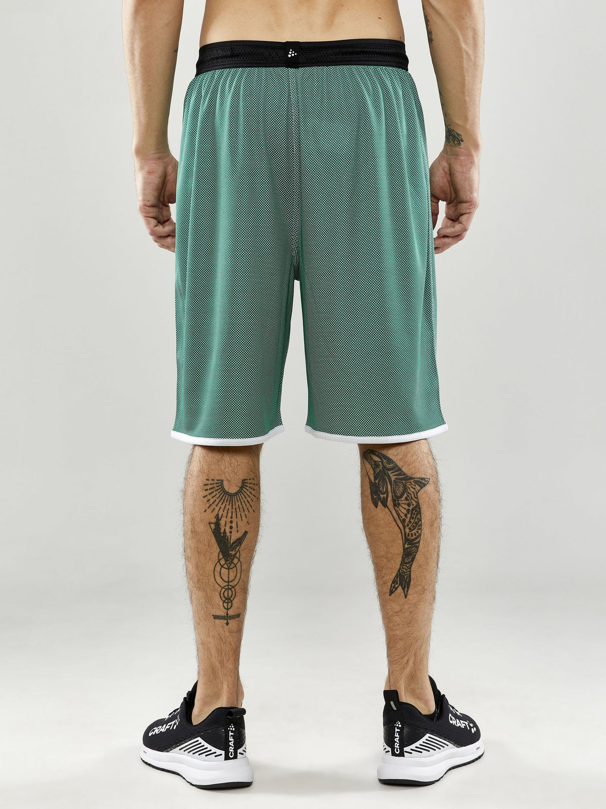 Craft Progress Reversible Basket Shorts Herren in Grün/Weiss, Detailansicht