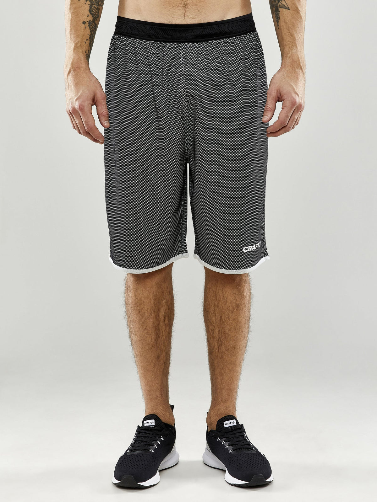 Craft Progress Reversible Basket Shorts Herren in Schwarz/Weiss, Detailansicht