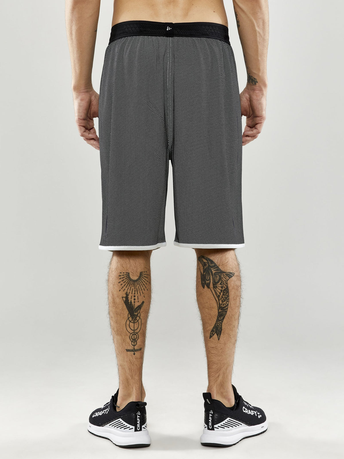 Craft Progress Reversible Basket Shorts Herren in Schwarz/Weiss, Detailansicht