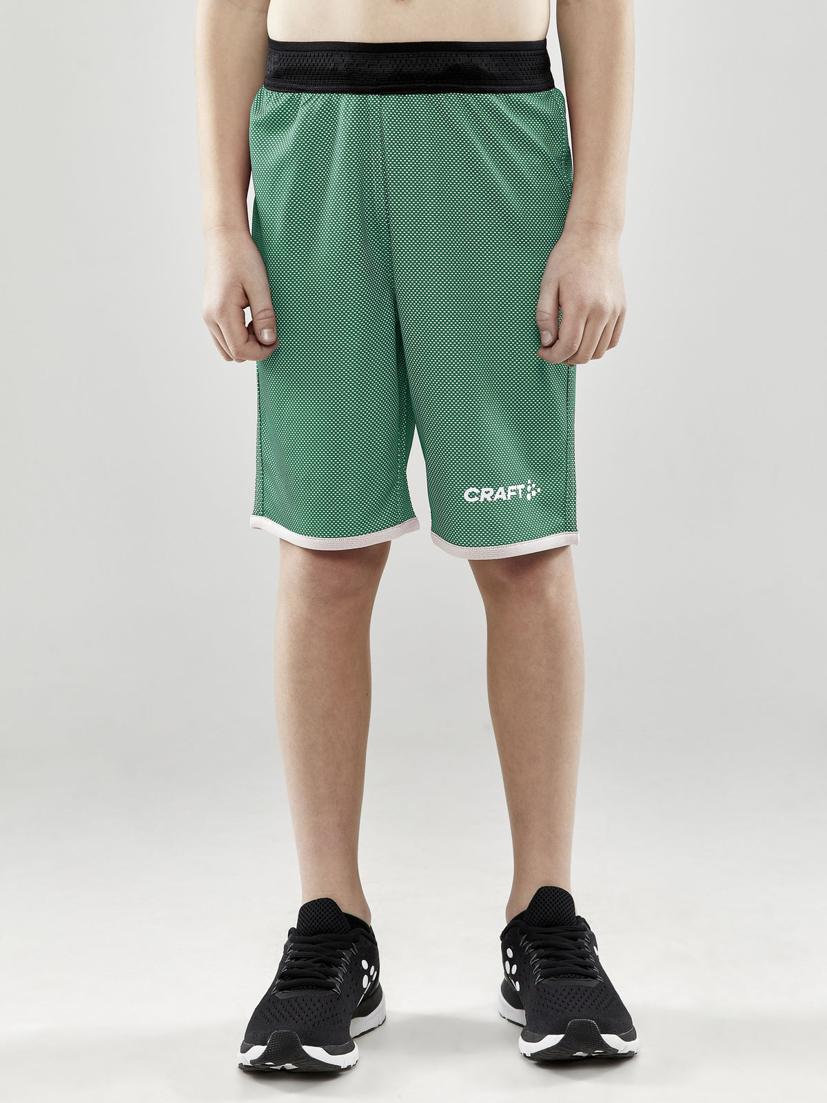 Craft Progress Reversible Basket Shorts Junior in Grün/Weiss, Detailansicht
