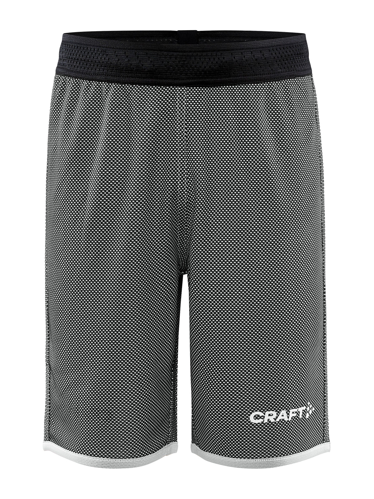 Craft Progress Reversible Basket Shorts Junior in Schwarz/Weiss, Vorderansicht