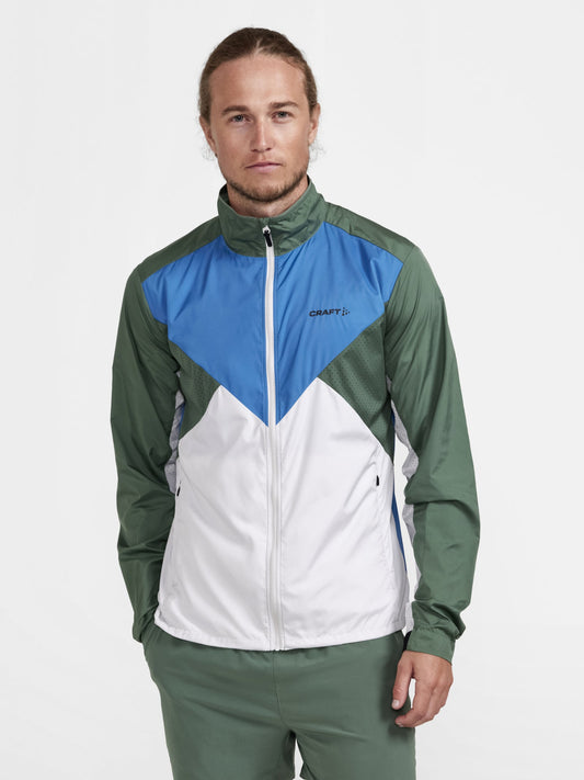 Craft ADV Essence Wind Jacket Herren in Weiss/Blau/Grün, Detailansicht