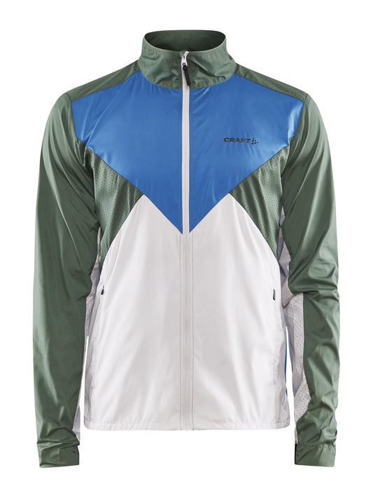 Craft ADV Essence Wind Jacket Herren in Weiss/Blau/Grün, Vorderansicht
