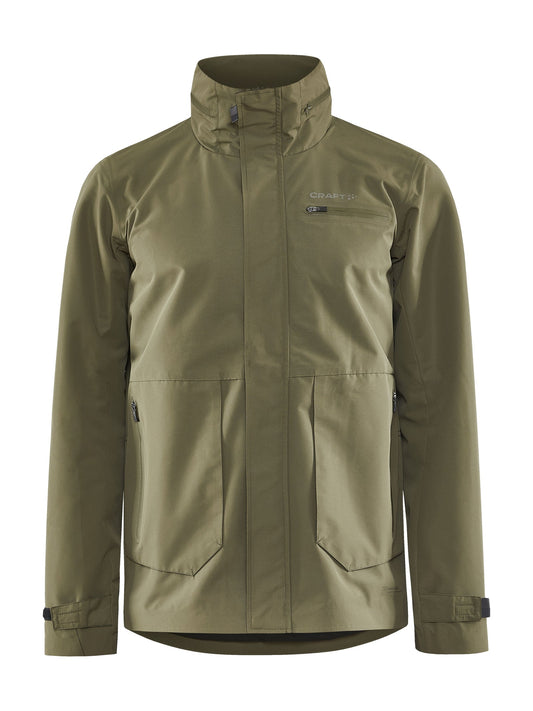Craft ADV Bike Ride Hydro Jacket Herren in Oliv, Vorderansicht