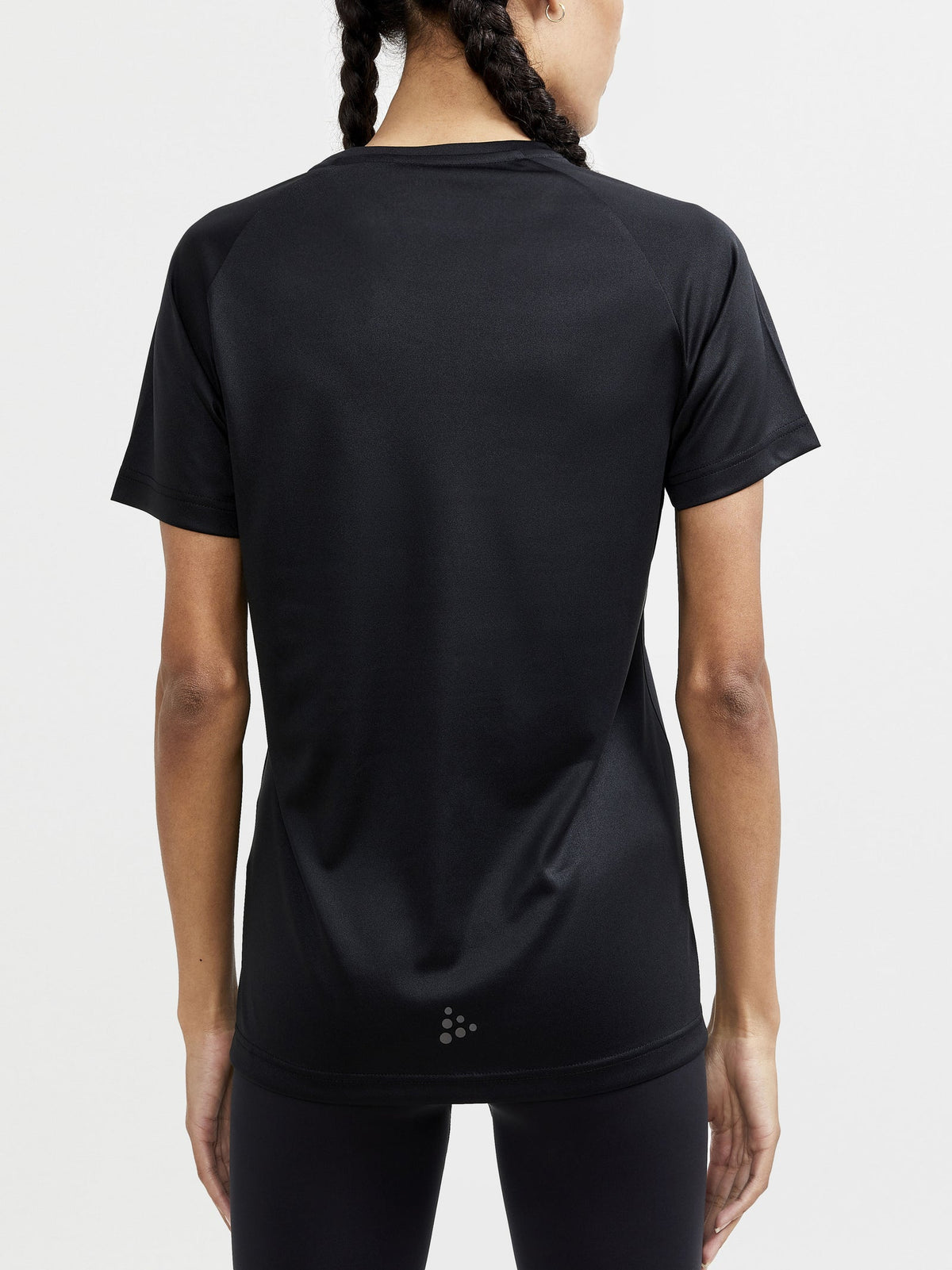Craft CORE Essence Logo Tee Damen in Schwarz, Detailansicht