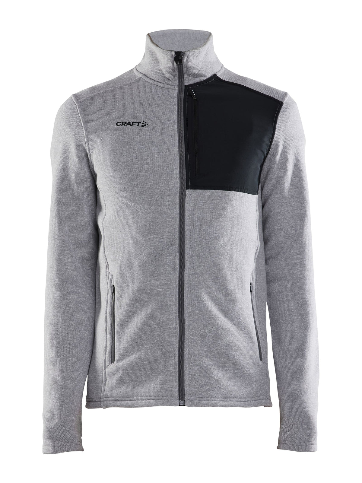 Craft ADV Explore Heavy Fleece Jacket Herren in Grau meliert/Schwarz, Vorderansicht