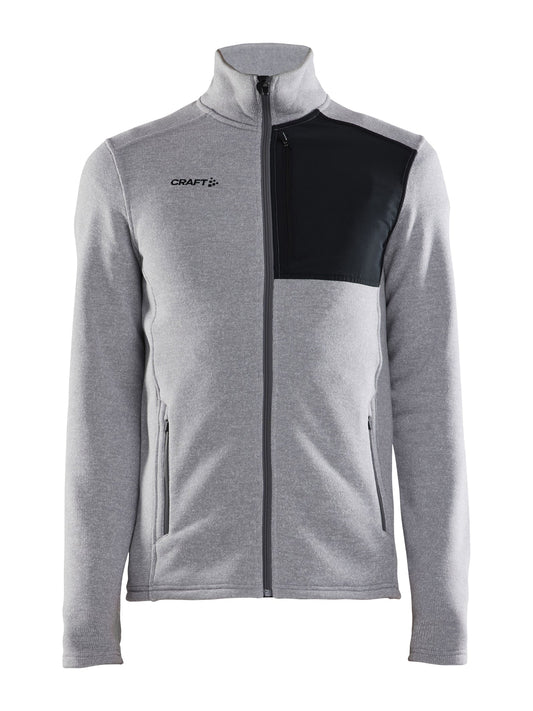 Craft ADV Explore Heavy Fleece Jacket Herren in Grau meliert/Schwarz, Vorderansicht