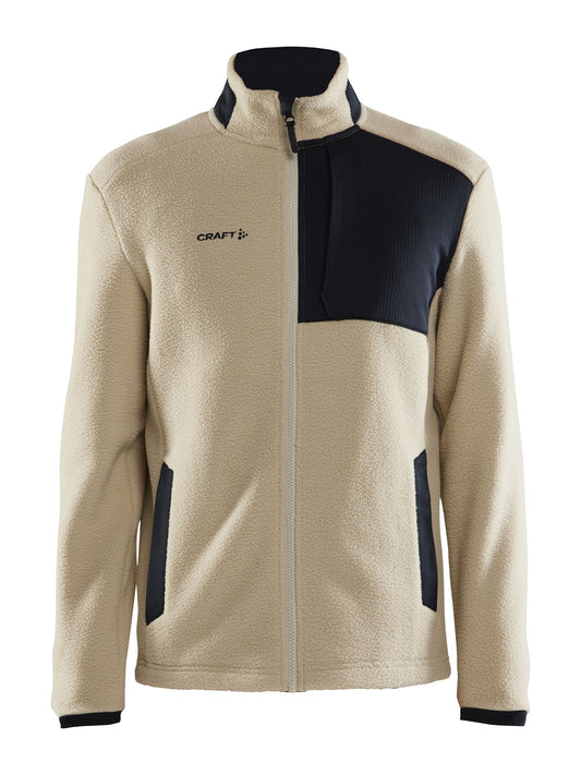 Craft ADV Explore Pile Fleece Jacket Herren in Beige, Vorderansicht