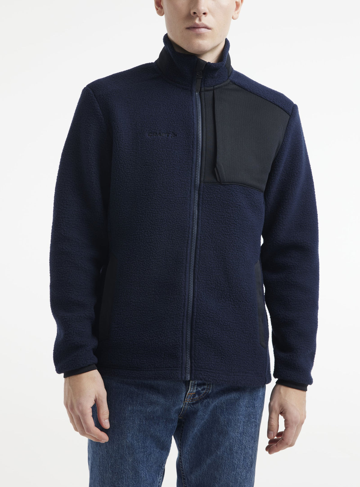 Craft ADV Explore Pile Fleece Jacket Herren in Dunkelblau/Schwarz, Detailansicht
