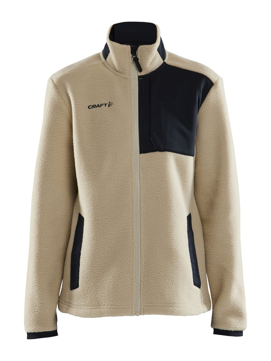 Craft ADV Explore Pile Fleece Jacket Damen in Beige, Vorderansicht