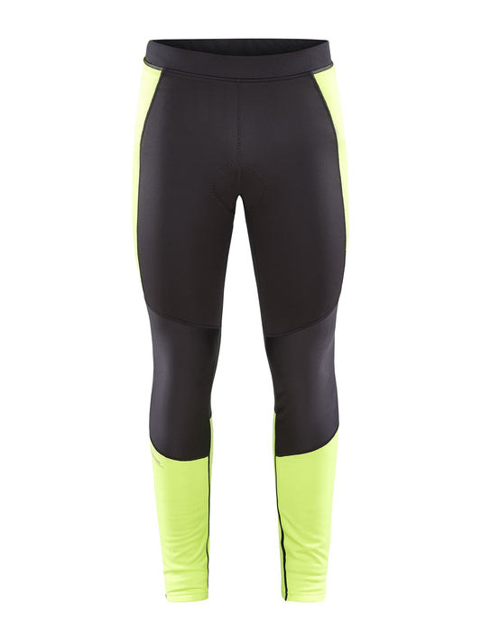 Craft CORE Bike SubZ Lumen Wind Tights Herren in Neongelb/Schiefergrau, Vorderansicht
