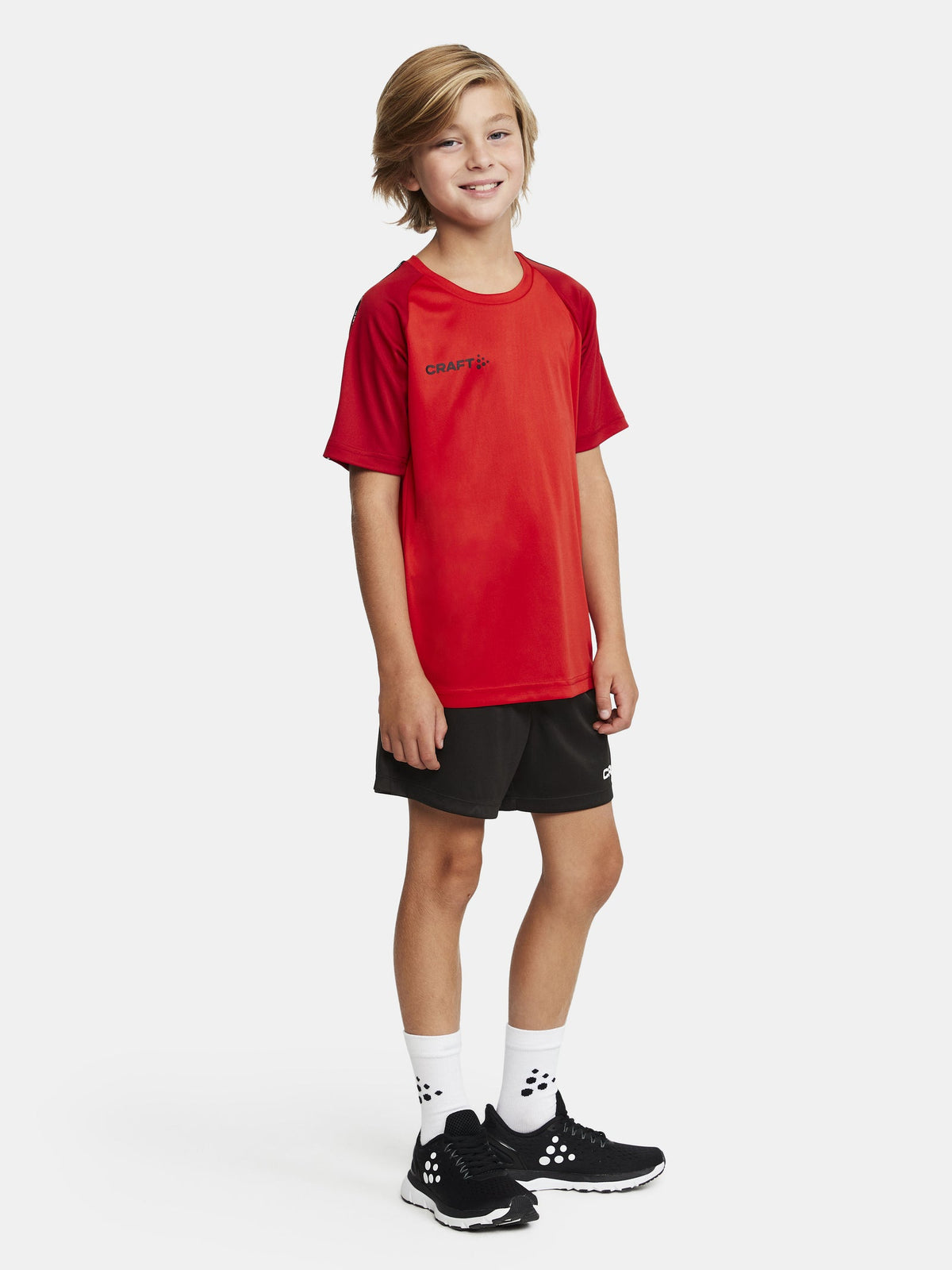 Craft Squad Go Contrast Jersey Junior in Rot/Dunkelrot, Detailansicht