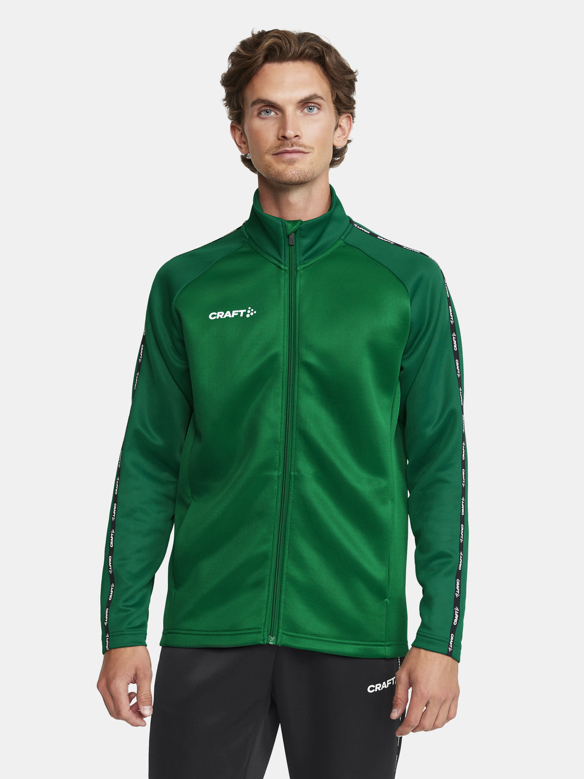 Craft Squad 2.0 Full Zip Herren in Grün/Dunkelgrün, Detailansicht