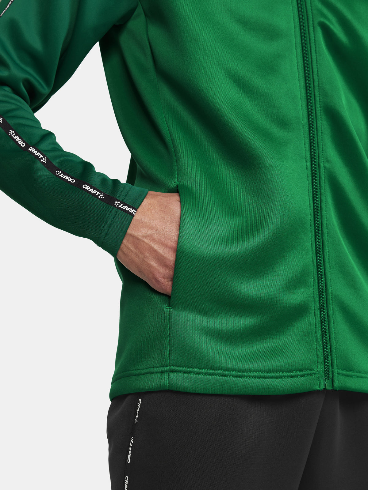 Craft Squad 2.0 Full Zip Herren in Grün/Dunkelgrün, Detailansicht