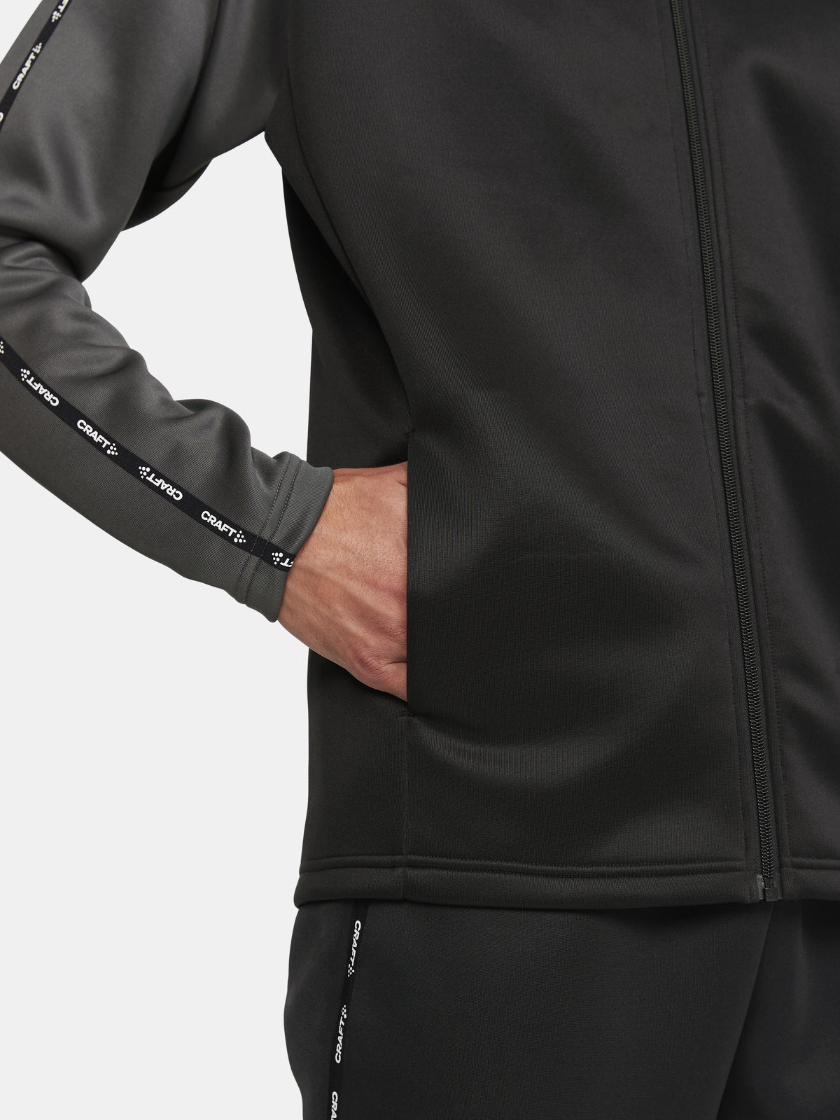Craft Squad 2.0 Full Zip Herren in Schwarz/Anthrazit, Detailansicht