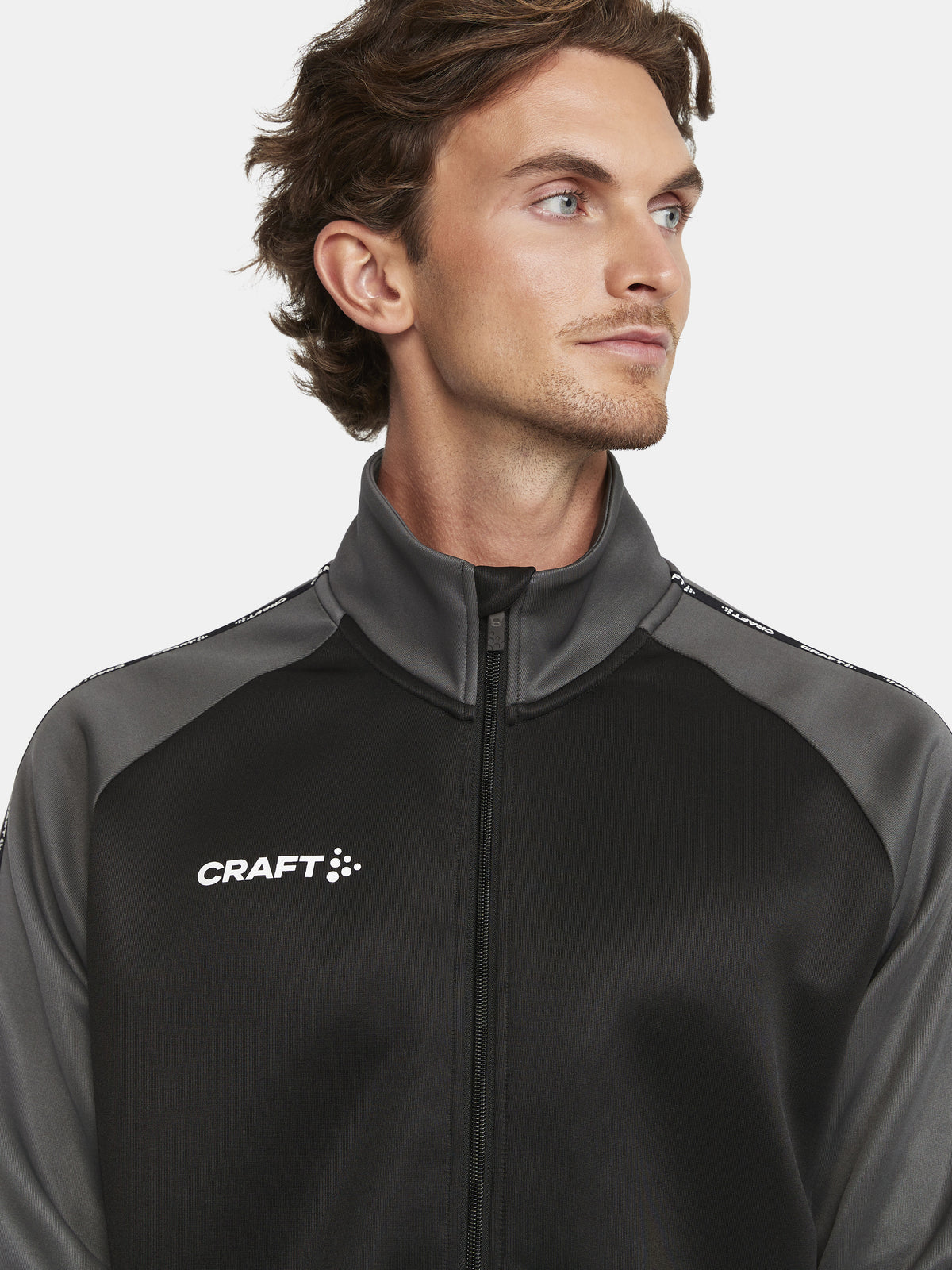Craft Squad 2.0 Full Zip Herren in Schwarz/Anthrazit, Detailansicht