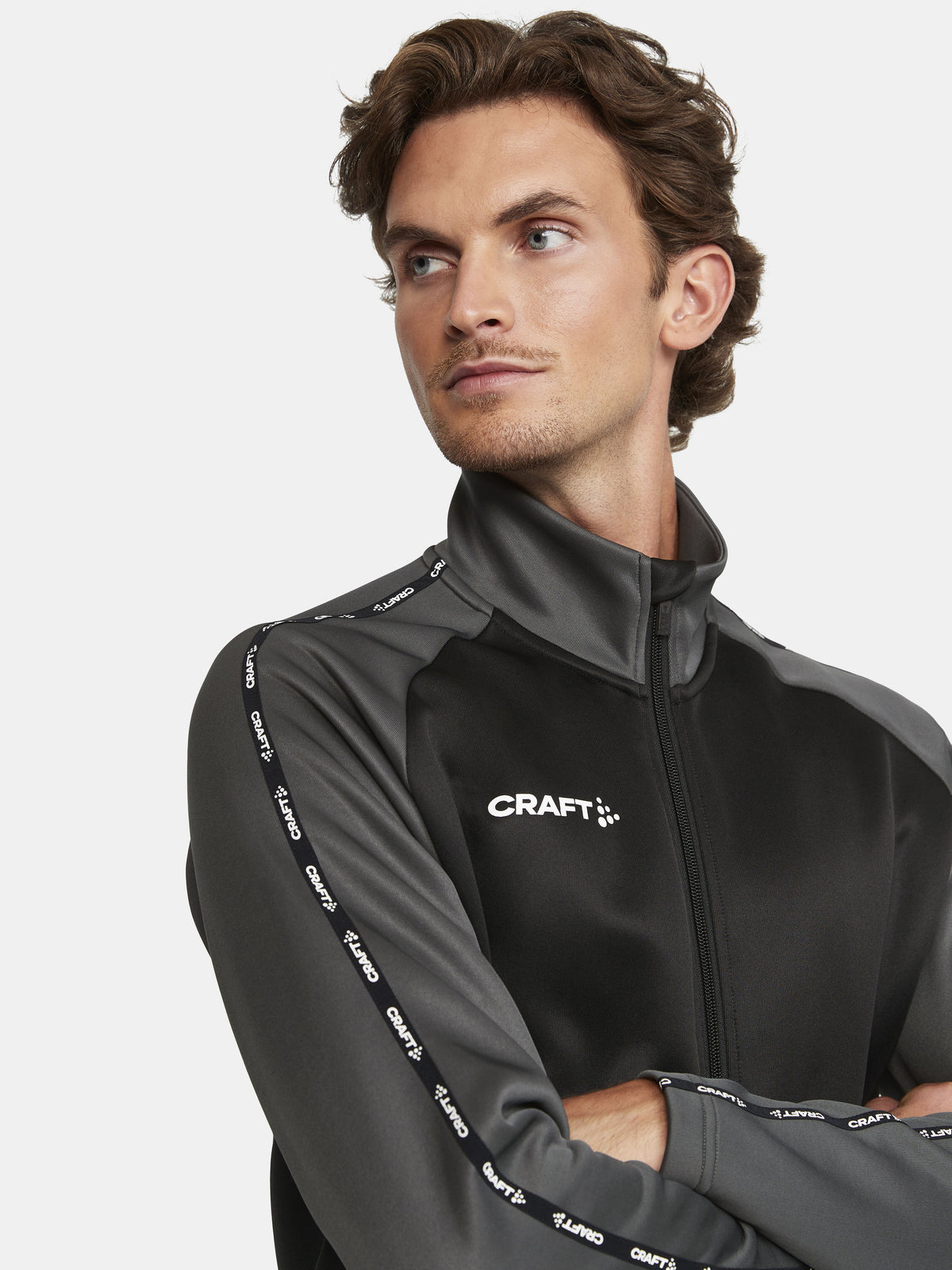 Craft Squad 2.0 Full Zip Herren in Schwarz/Anthrazit, Detailansicht