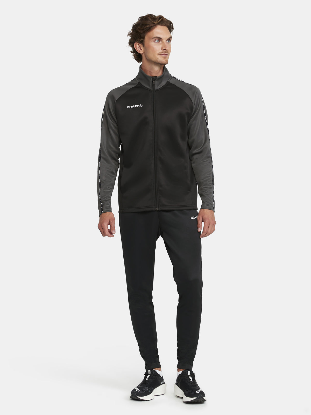 Craft Squad 2.0 Full Zip Herren in Schwarz/Anthrazit, Detailansicht