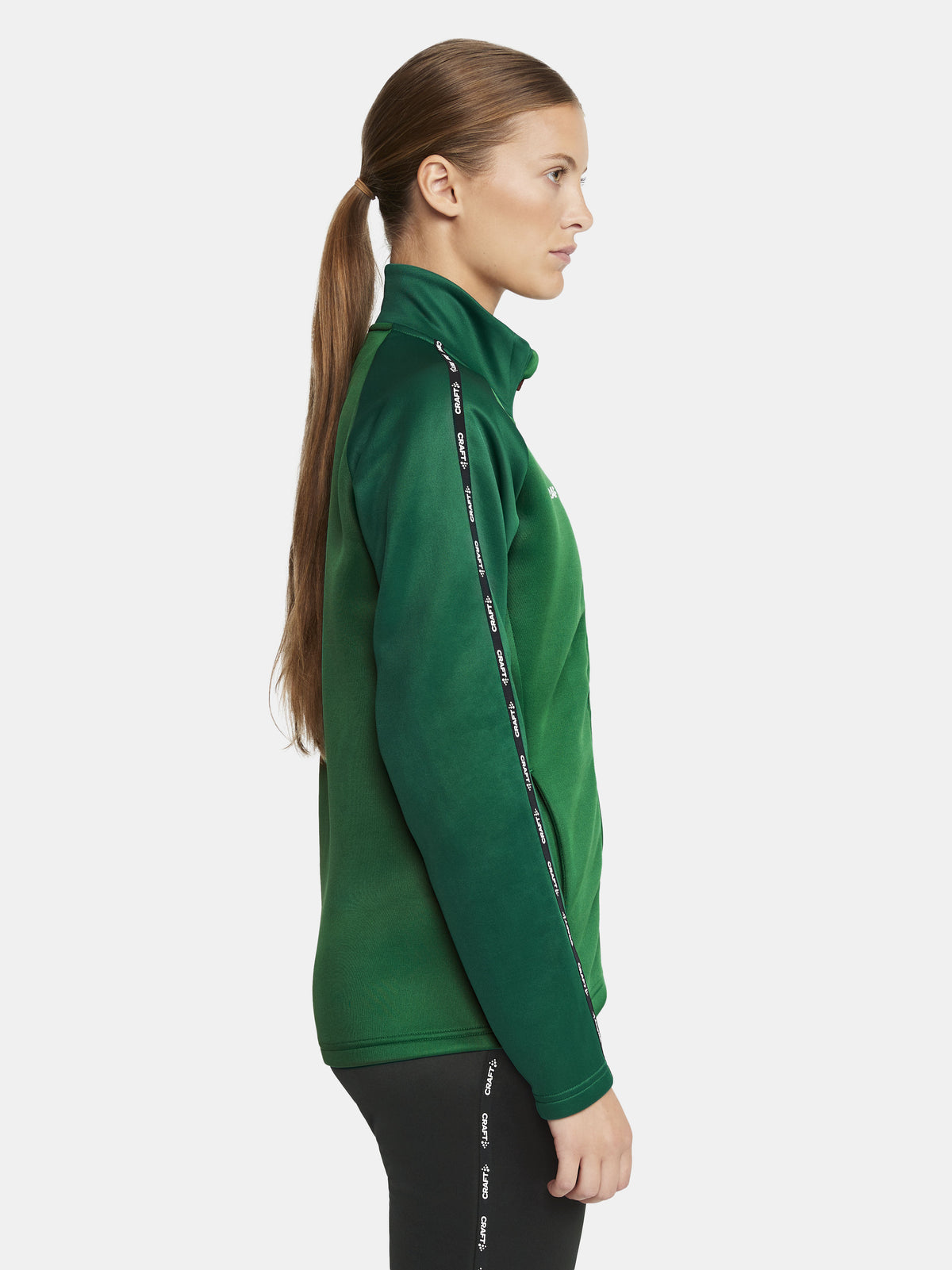 Craft Squad 2.0 Full Zip Damen in Grün/Dunkelgrün, Detailansicht