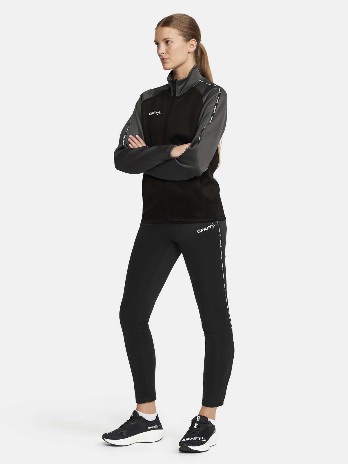 Craft Squad 2.0 Full Zip Damen in Schwarz/Anthrazit, Detailansicht