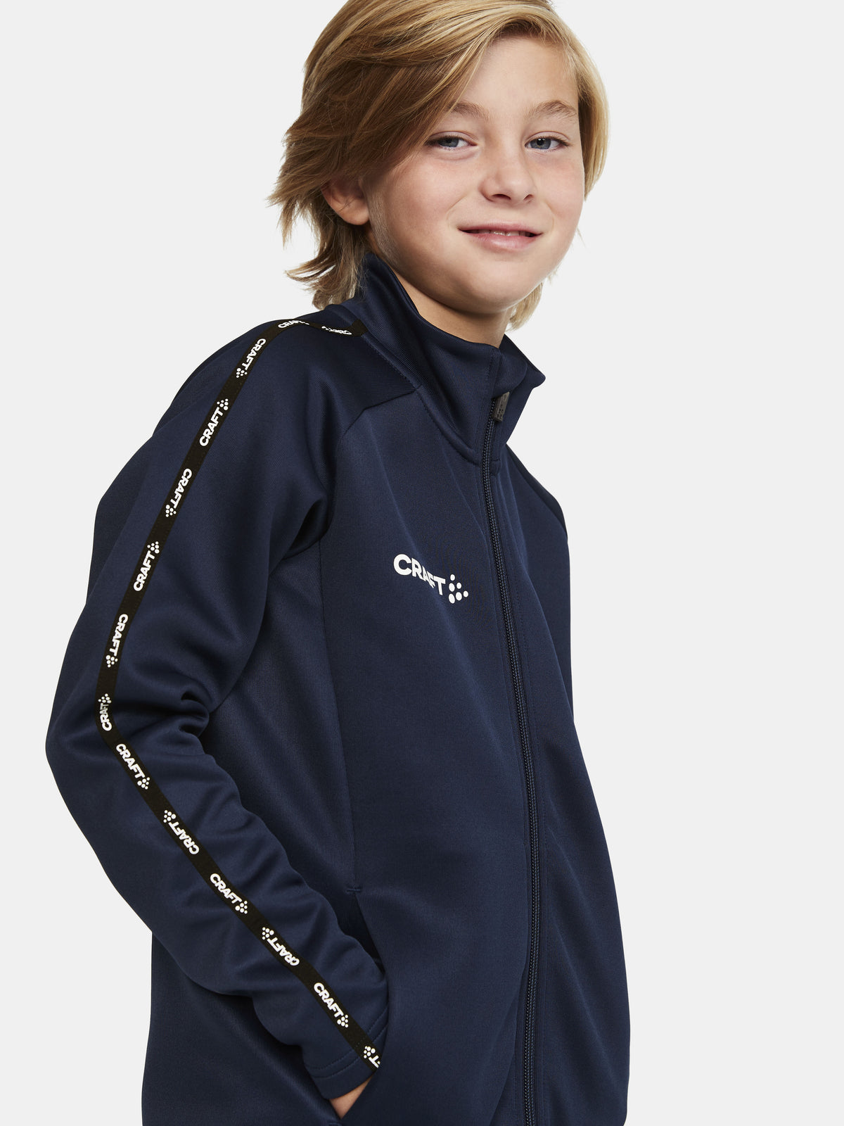 Craft Squad 2.0 Full Zip Junior in Navy, Detailansicht