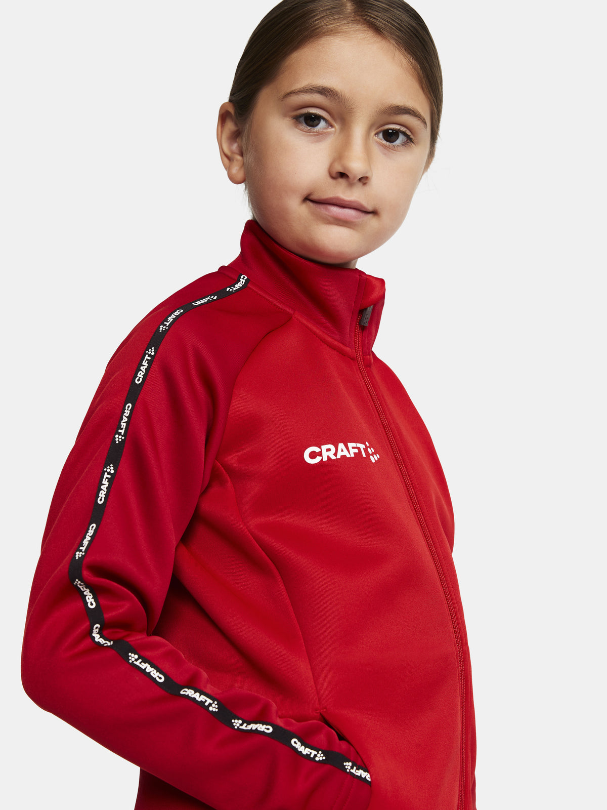 Craft Squad 2.0 Full Zip Junior in Rot/Dunkelrot, Detailansicht