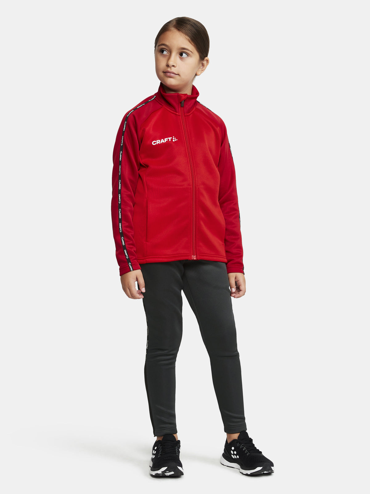 Craft Squad 2.0 Full Zip Junior in Rot/Dunkelrot, Detailansicht