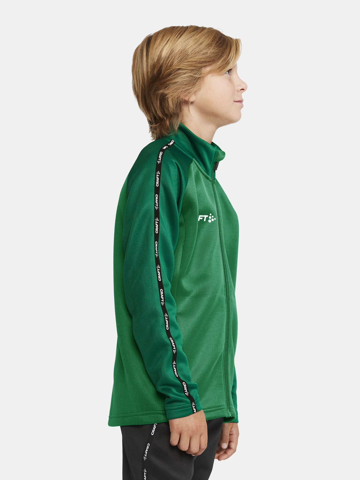Craft Squad 2.0 Full Zip Junior in Grün/Dunkelgrün, Detailansicht