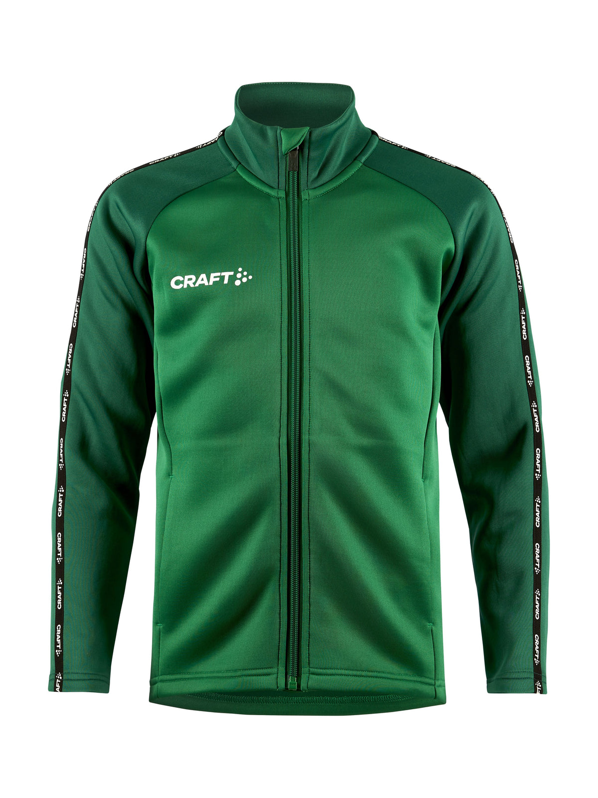 Craft Squad 2.0 Full Zip Junior in Grün/Dunkelgrün, Vorderansicht